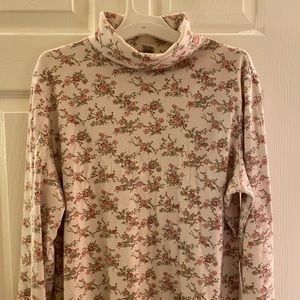 Floral turtle neck